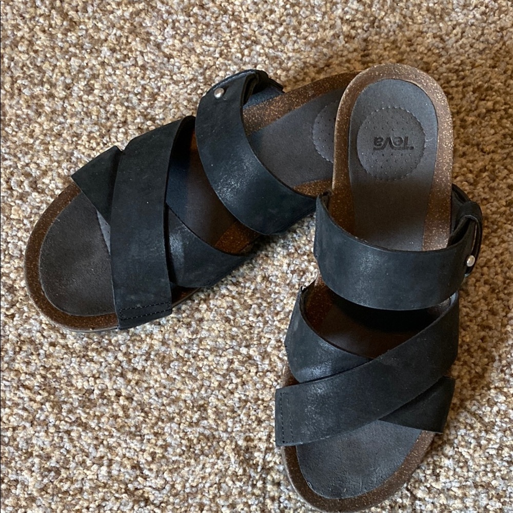 Teva Black Slide Sandals